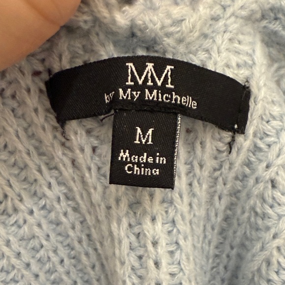 My Michelle Sky Blue V-Neck Sweater - Picture 2 of 5